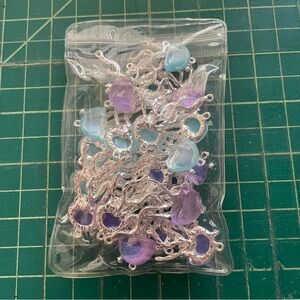 Set of 20 Purple & Blue Jellyfish Charms